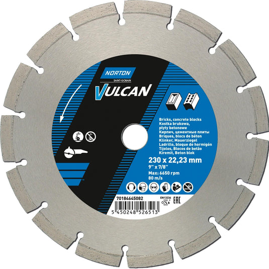 Norton doorslijpschijf vulcan universal diamond cutting discs 230x22.23 angle grinder