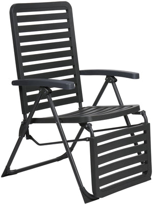 Lifetime garden verstelbare tuinstoel - zit en ligstoel tuin - campingstoel opvouwbaar - 104 x 62 x 151cm - zwart