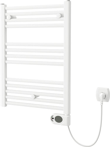 Plieger elba elektrische handdoekradiator – handdoek verwarmer – met klokthermostaat – 70.2 cm x 50 cm – 300 watt – wit