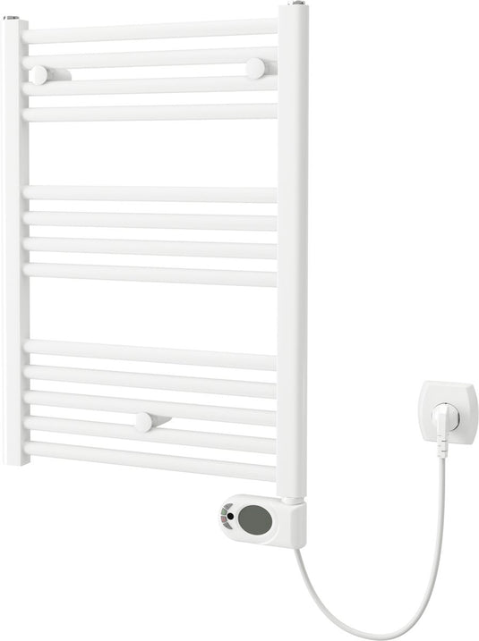 Plieger elba elektrische handdoekradiator – handdoek verwarmer – met klokthermostaat – 70.2 cm x 50 cm – 300 watt – wit