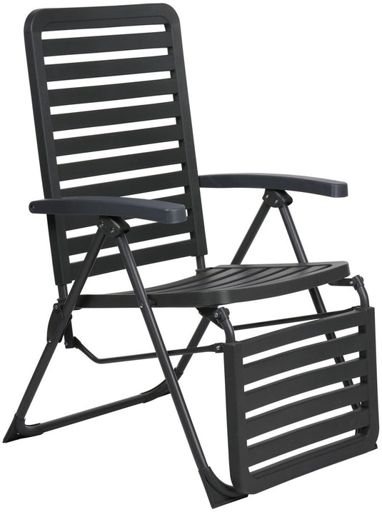 Lifetime garden verstelbare tuinstoel - zit en ligstoel tuin - campingstoel opvouwbaar - 104 x 62 x 151cm - zwart