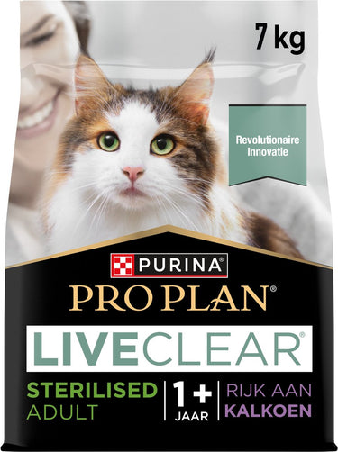 Pro plan liveclear sterilised adult - kattenvoer droogvoer - kalkoen - 7kg