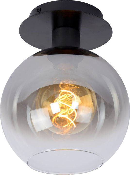 Lucide marius - plafonnière (plafondlamp) - 1xe27 - zwart