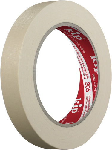 Kip 305 - masking-tec afplaktape - beige 30 mm x 50 m - bewezen fijncrêpe tape met natuurrubberlijm voor een goede hechting op gladde en oneffen ondergronden - voor kortstondige afplakwerkzaamheden binnenshuis - temperatuurbestendig tot 80°c