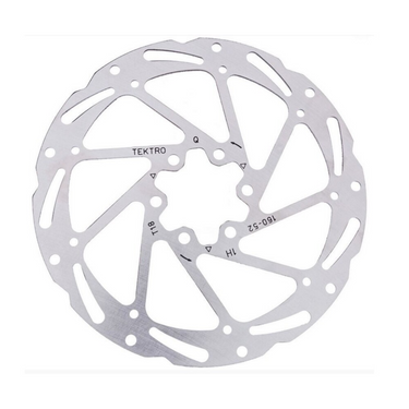 Tektro schijfrem rotor tr180-45 ø180x2,3mm, 6-bouts, zilver