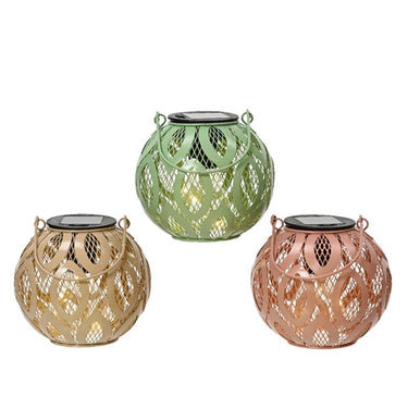 Lumineo solar lantaarn dia13.5-h12.5cm- verkrijgbaar in lichtgroen, roze of taupe