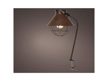 Lumineo led balkonverlichting metaal ã˜22-h47.5cm op batterij met 6 uurs timer bruin