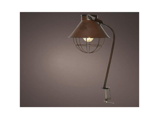 Lumineo led balkonverlichting metaal ã˜22-h47.5cm op batterij met 6 uurs timer bruin
