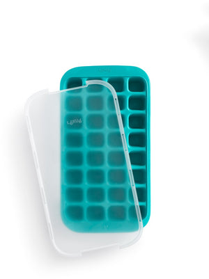 Lékué ijsblokjesvorm - met deksel - vierkant - turquoise