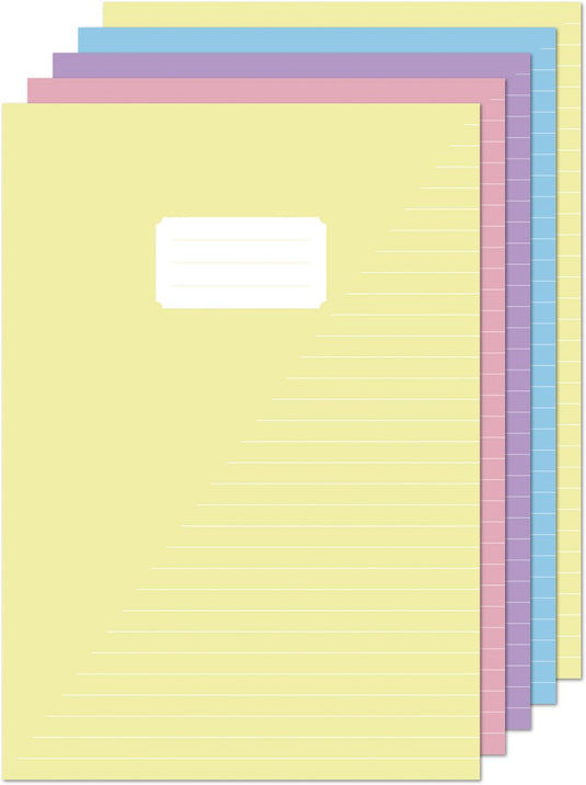 Kangaro schriften a4 - met lijn - pastel kleuren - 5 stuks