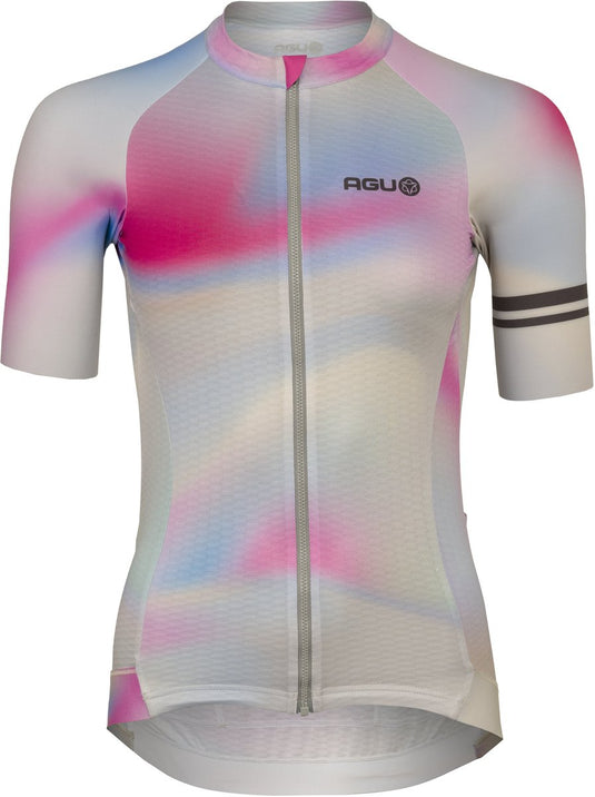 Agu gradient swirl - fietsshirt dames - wielershirt - zomer - aerodynamisch - ademend - multicolor - m - ykk-ritssluiting - waterdicht zakje m