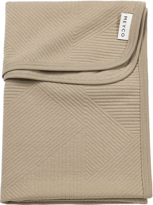 Meyco baby jacquard wiegdeken - taupe - 75x100cm - 0.5 tog