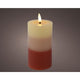 Lumineo led kaars met kleurverloop voor binnen met vlameffect en timer dia7x11cm terra werkt op 2xaaa batterijen (excl)<br>