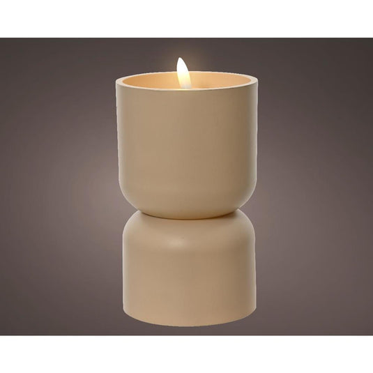 Lumineo led kaars vlameffect diabolo 16cm creme