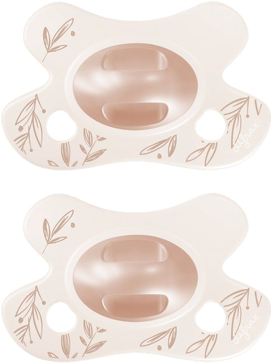 Difrax fopspeen natural - newborn - blaadjes - roze - 2 stuks
