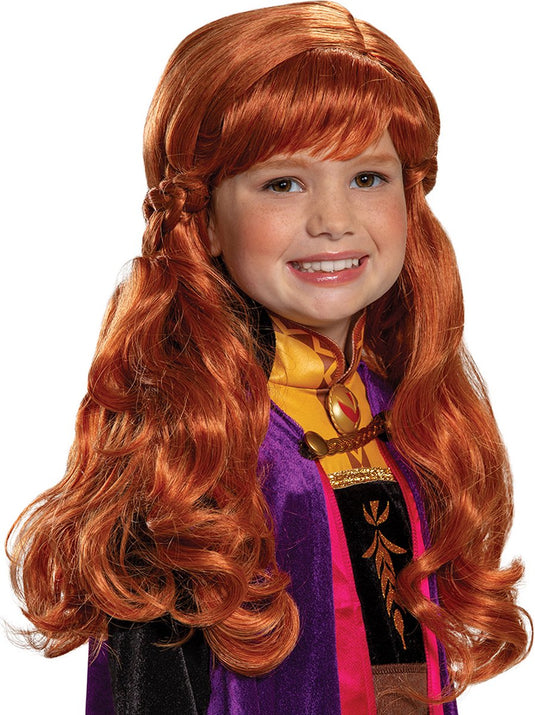 Disguise disney - frozen 2, anna wig - kind, maat one size kind, meisjes