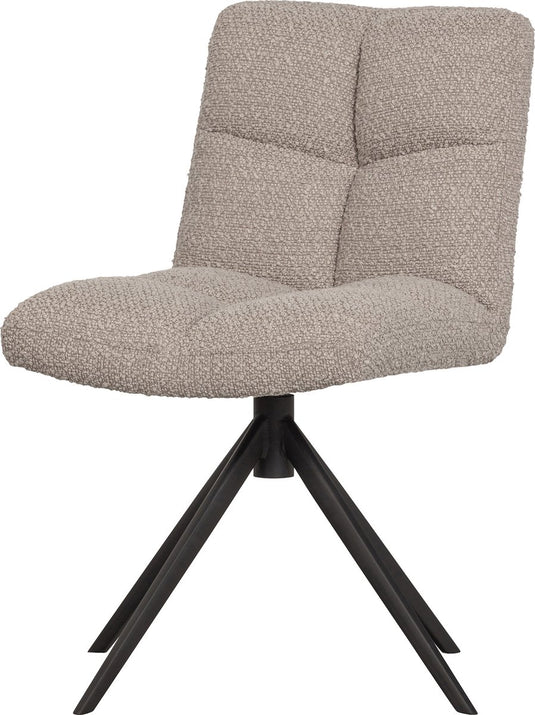Woood vinny draaibare eetkamerstoel - bouclé - zand - 80x48x45