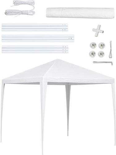 Kinzo partytent 3x3 meter - waterdicht paviljoen en feesttent voor tuin of terras - party tent incl. haringen en scheerlijnen - nokhoogte 2.5m - kunststof - wit