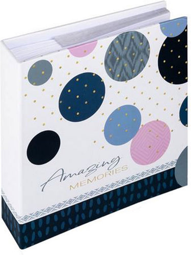 Walther me-486-l amazing memories - memo insteekalbum - formaat 22,5 x 22, 5 cm - 200 foto's 10 x 15 cm - blauw
