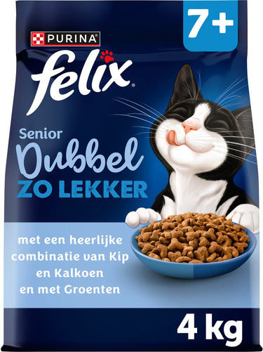 Felix dubbel zo lekker senior - kip kalkoen - 4 x 4kg