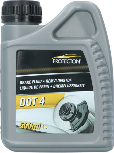 Protecton remvloeistof dot4 - synthetisch - te gebruiken in alle hydraulisch bediende remsystemen - optimale vloeibaarheid bij lage temperaturen - tast geen afdichtingen aan - 500ml