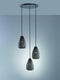 Trio onyx - hanglamp - antraciet - excl. 3x e27 4 w - plafondbevestiging - in hoogte verstelbaar