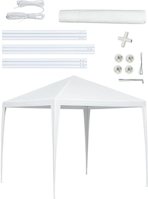 Kinzo partytent 3x3 meter - waterdicht paviljoen en feesttent voor tuin of terras - party tent incl. haringen en scheerlijnen - nokhoogte 2.5m - kunststof - wit