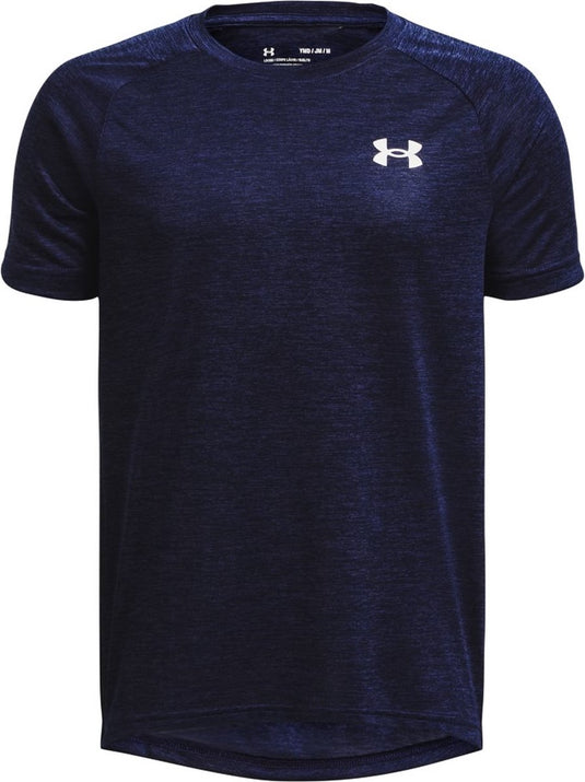 Under armour ua tech 2.0 ss-blu jongens sportshirt - midnight navy - wit