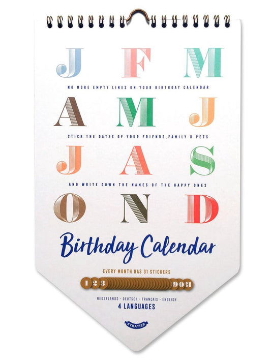 Uitgeverij stratier birthday calendar verjaardagskalender