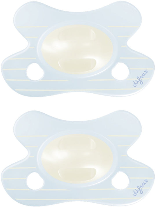 Difrax fopspeen natural - newborn - blauw - 2 stuks