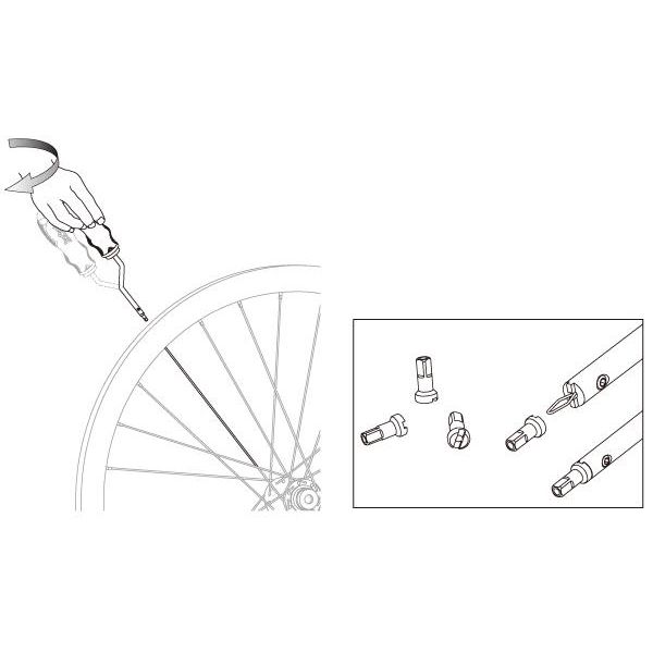 Load image into Gallery viewer, Verdraaibare spaaknippelspanner IceToolz 12S5 voor hoge velgen

