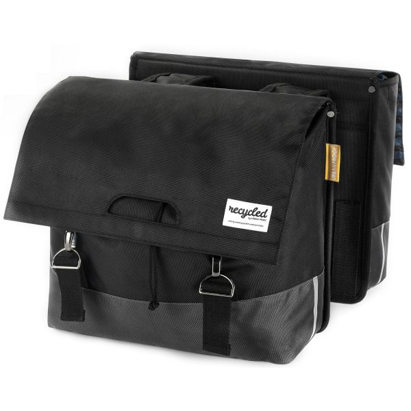 Load image into Gallery viewer, Urban Proof Dubbele Fietstas 55L Zwart Grijs - Gerecycled RPET
