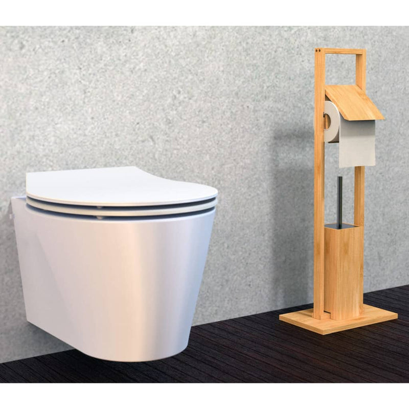 Load image into Gallery viewer, EISL EISL Toiletset toiletrolen toiletborstelhouder 30x21x82 cm bamboe
