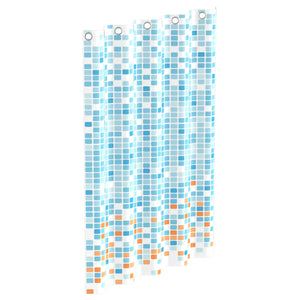 Eisl douchegordijn met mozaïek 200x180x0,2 cm blauw en oranje