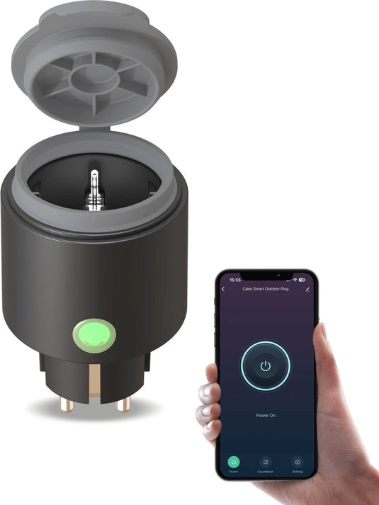 Calex outdoor smart plug - slimme stekker - waterdicht - met app bediening - werkt met alexa en google home