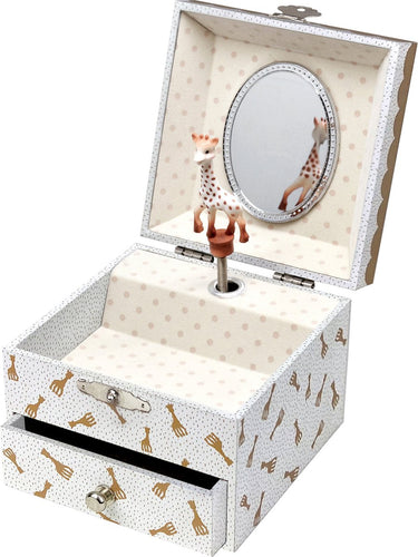 Sophie de giraf muziekdoosje - baby muziekdoos - kraamcadeau - babyshower cadeau - 10.5x10.5x8.5 cm