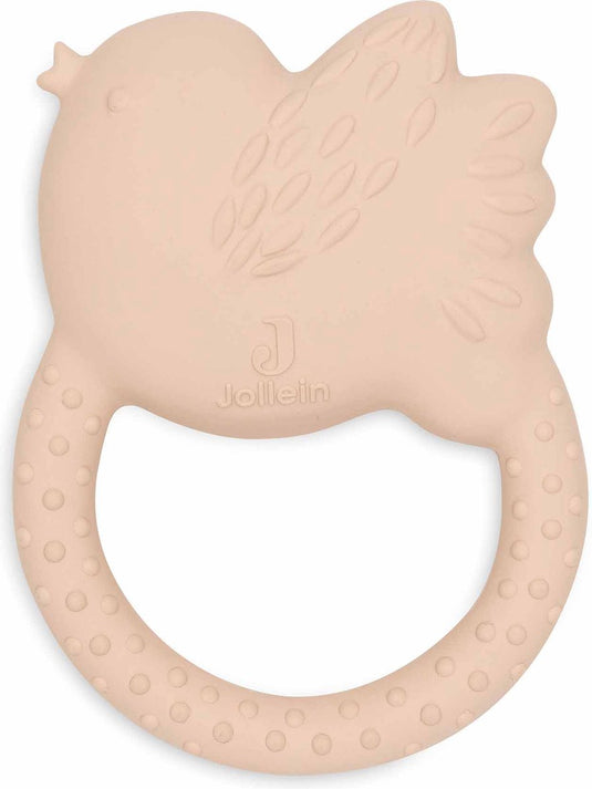 Jollein - baby bijtring rubber - lovely birds - bijtspeelgoed - stevig, zacht en veilig - vogel