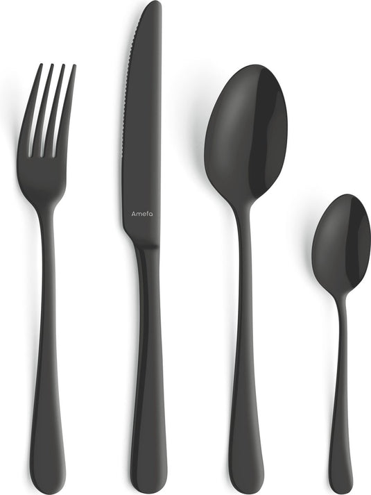 Amefa austin zwart - bestekset - 24-delig - 6 persoons