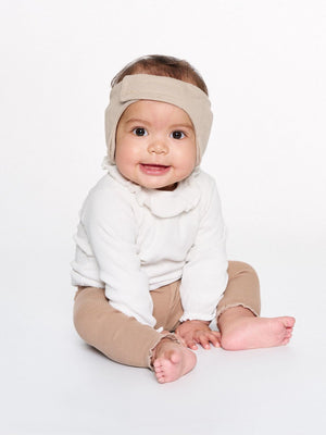 Dooky® dooky baby gehoorbescherming – zachte verstelbare hoofdband – 0-6 maanden - beige – oeko-tex katoen – licht comfortabel