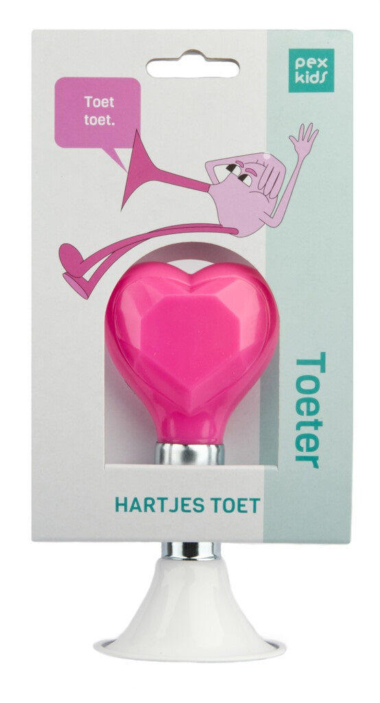 Load image into Gallery viewer, Fiets Hupe Pexkid's hart - Wit met een roze eekhoorn
