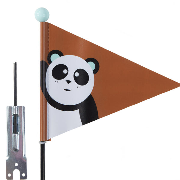 Beveiligingsvlag Pexkids Panda Braun met een Panda -print