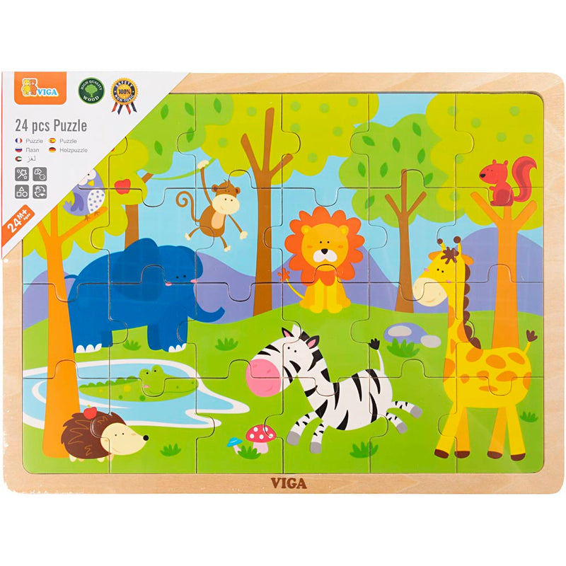 Afbeelding laden in galerijviewer, Https: www.cchobby.nl viga-houten-legpuzzels-safari-dieren-afm-30x22-5-cm-24-delen-1-stuk
