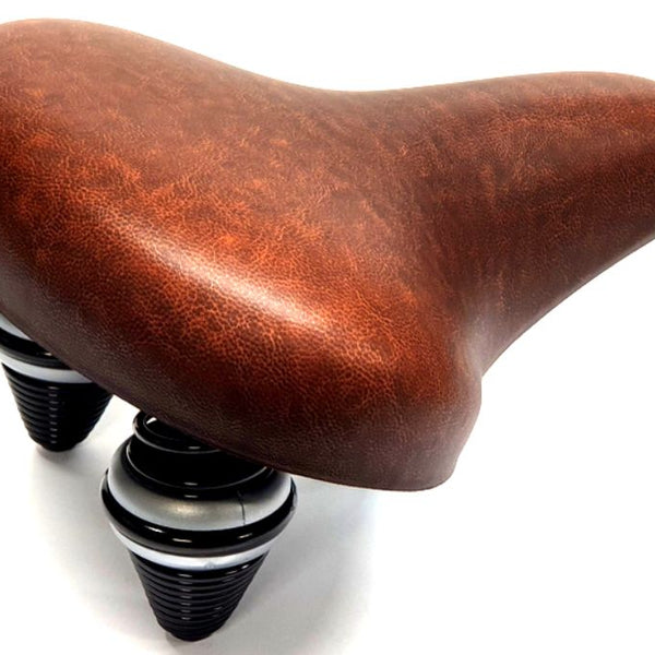 Selle royal 8965 zadel donker bruin met strop en drift veren bulk