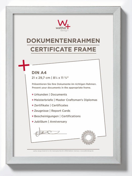 Walther construction - fotolijst - fotoformaat 21x29,7 cm (din a4) - zilver