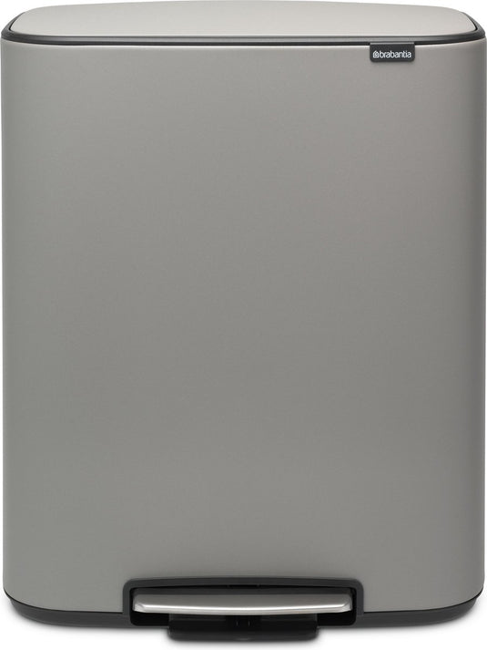 Brabantia bo prullenbak - 60 liter - 1 vak - mineral concrete grey