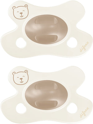Difrax fopspeen natural - newborn - beertje - bruin - 2 stuks