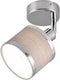 Trio arosa - spot - chroom - excl. 1x e14 28w - lampenkap grijs