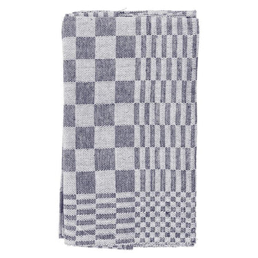 Theedoeken geblokt 60x65 blauw pak a 6 st.
