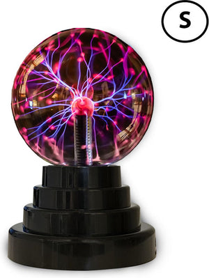 I-total plasma bol - discolamp - plasmalamp - aanraak gevoelig - geluid gevoelig - draadloos - zwart - 14cm - klein