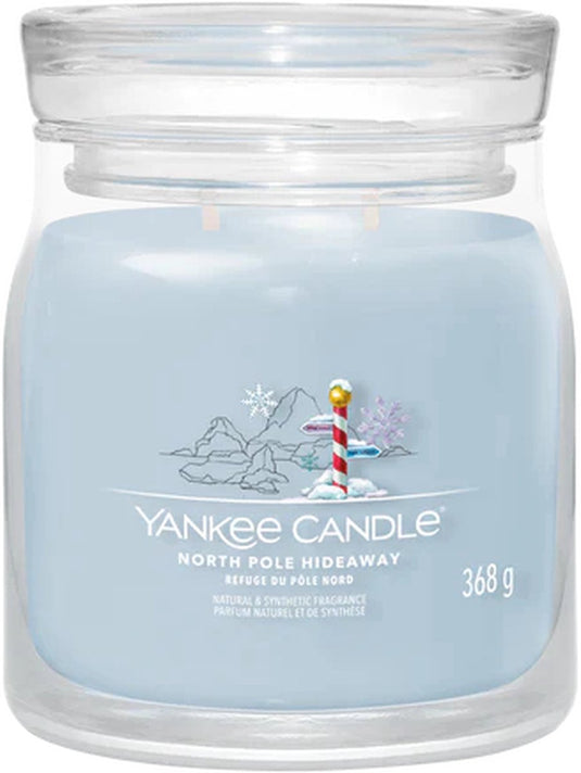 Yankee candle - north pole hideaway medium geurkaars - 50 branduren - 2 lonten